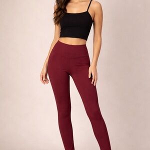 Eyecandy Burgundy High Waist Leggings Large Stretch Pull On